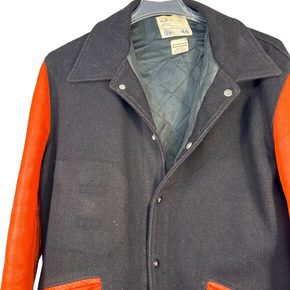 Vintage Wool & Leather Varsity Jacket By Kenneth Hook Sporting Goods  Size 44 - Picture 2 of 10